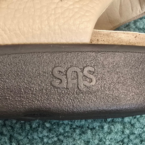 SAS Womens 7.5WW Relaxed Natural Leather Slingback Sandals Buckle Casual Comfort - Picture 8 of 10